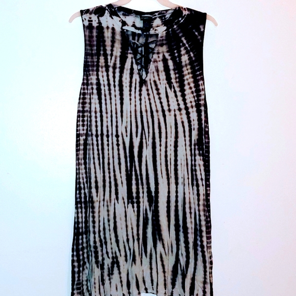 Rue + Size 3X Sleeveless Black and Gray Tye Dye Dress - Picture 1 of 3